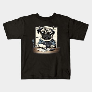 Pug Dog White Kids T-Shirt